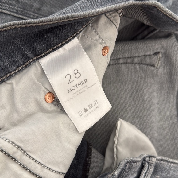 MOTHER The Insider Crop Step Fray Jeans Ace Of Spades Size 28 Washed Black - Picture 14 of 15